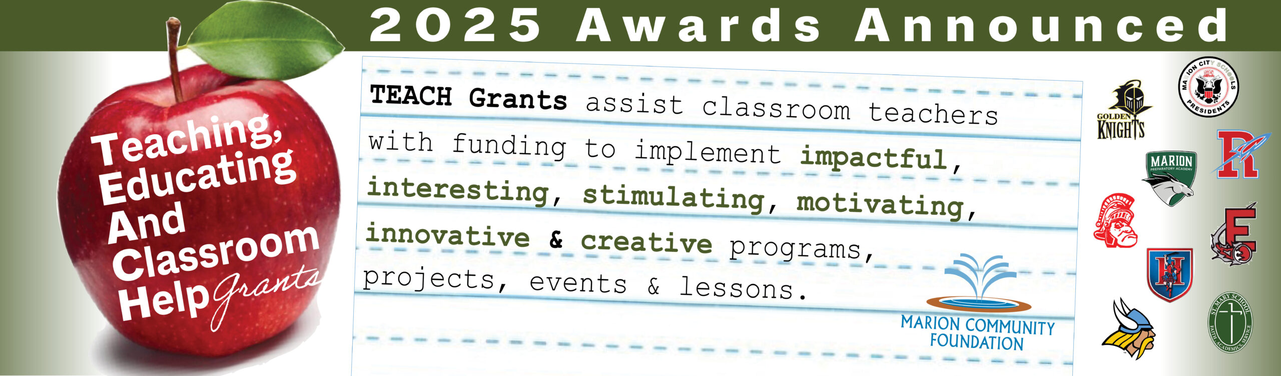 TEACH 25 award slider
